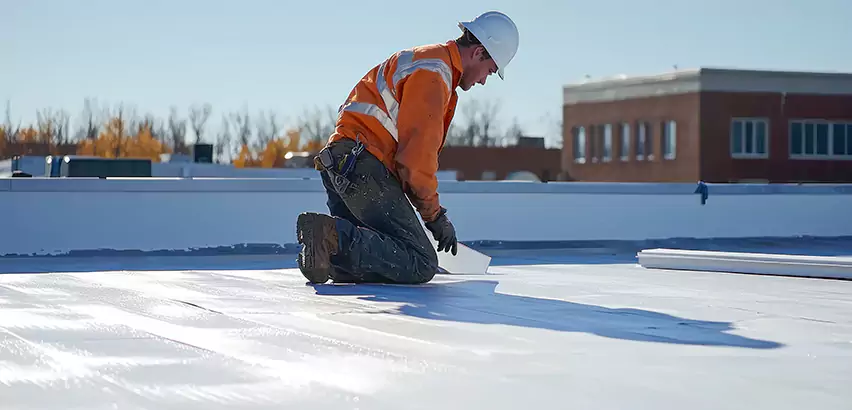 Flat Roof Drain Installation in Wilmette